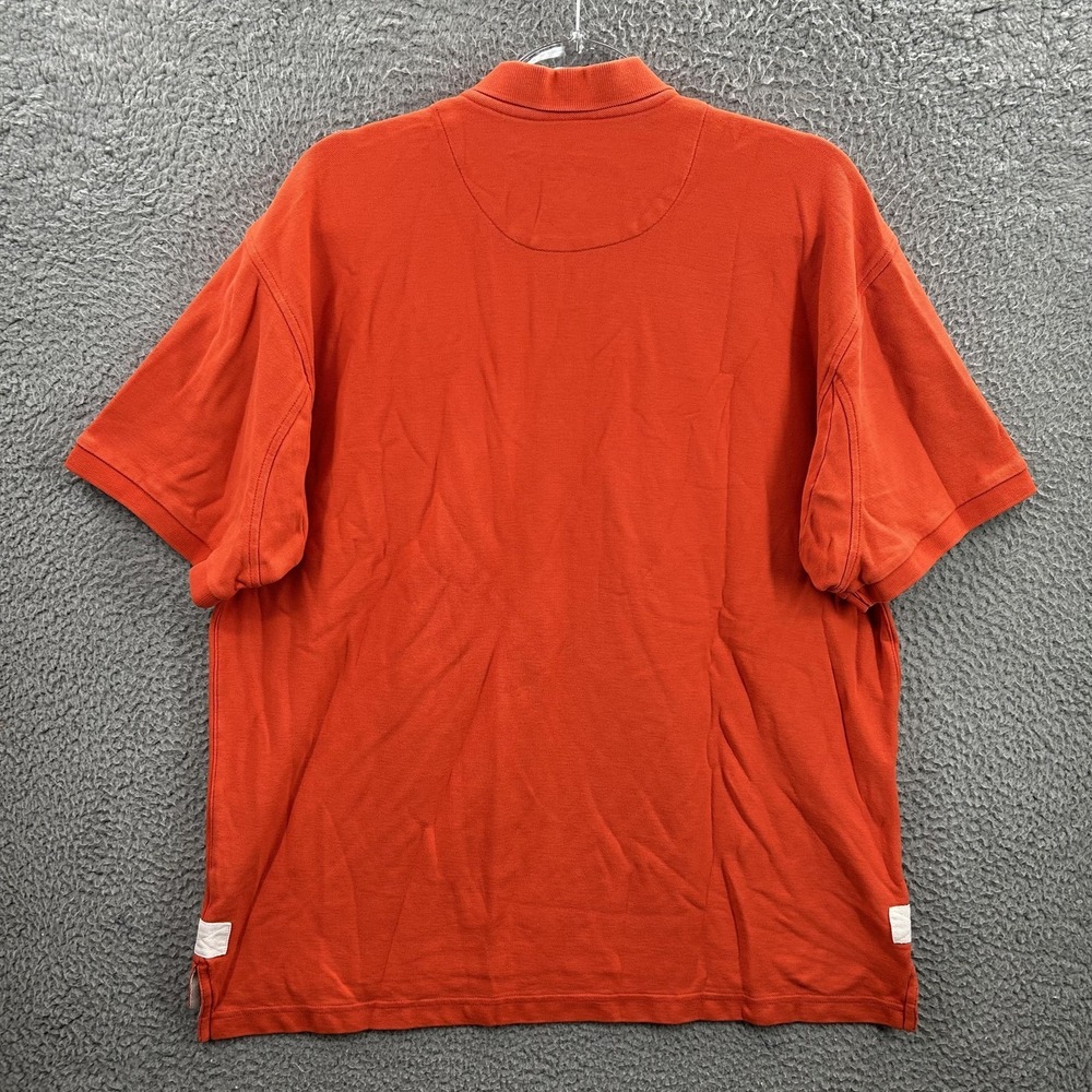 Orvis Polo Shirt Mens Large Orange Short Sleeve 100% Cotton Embroidered Logo - Picture 12 of 13